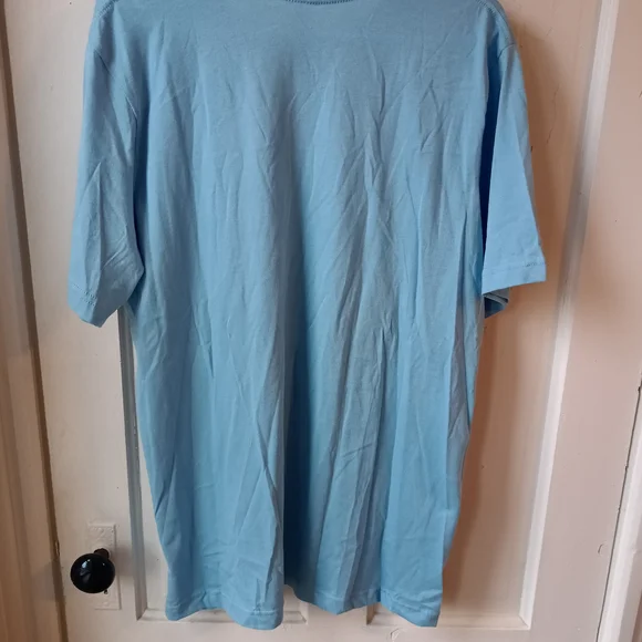 Gildan Men's Light Blue Short Sleeve Tee - Picture 4 of 5